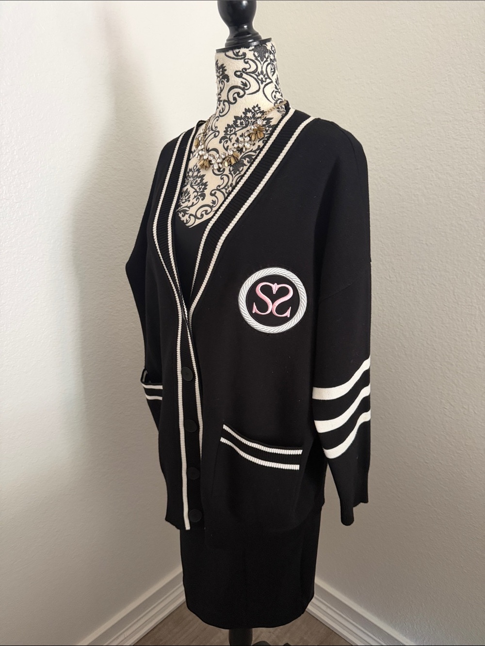 Sandro Paris women’s Melna Varsity  Cardigan Size 1